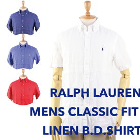 Ralph Lauren Men's "CLASSIC FIT" s/s Linen Shirts US ポロ ラルフローレン メンズ リネン 半袖シャツ 売れ筋 (UPS)