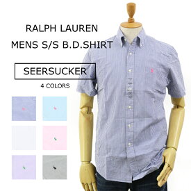 (5色)Ralph Lauren "SEERSUCKER" STANDARD FIT S/S B.D. Shirts US ポロ ラルフローレン シアサッカー ストライプ ボタンダウン 半袖シャツ スタンダードフィット 売れ筋 (UPS)