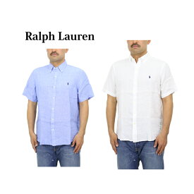 ポロ ラルフローレン 麻 リネン ボタンダウン 半袖シャツ　ワンポイント クラシックフィット POLO Ralph Lauren CLASSIC FIT LINEN S/S B.D.Shirts US (UPS)