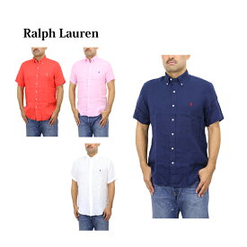 ポロ ラルフローレン メンズ 麻 リネン ボタンダウン 半袖シャツ　ワンポイント クラシックフィット POLO Ralph Lauren Men's CLASSIC FIT LINEN S/S B.D.Shirts US