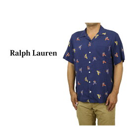 ポロ ラルフローレン メンズ クラシックフィット マルチプリント 総柄 レーヨン 開襟 半袖シャツ POLO Ralph Lauren Men's CLASSIC FIT Multi Print Open Collar S/S Shirts US