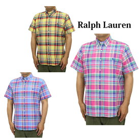 ポロ ラルフローレン メンズ クラシックフィット チェック オックスフォード ボタンダウン 半袖シャツ ワンポイント ポニー刺繍 POLO Ralph Lauren Men's "CLASSIC FIT" Plaid Oxford S/S B.D. Shirts US
