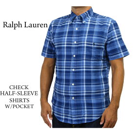 ポロ ラルフローレン スリムフィット 半袖 インディゴ オックスフォード チェックシャツ Polo Ralph Lauren "SLIM FIT" INDIGO OXFORD Check Shirts US