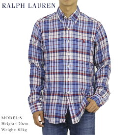 ポロ ラルフローレン リネン ボタンダウン 長袖シャツ マドラスチェック クラシックフィット POLO Ralph Lauren Men's "CLASSIC FIT" Madras Linen B.D.Shirts US