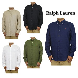 ポロ ラルフローレン メンズ クラシックフィット リネン 麻 ボタンダウン 長袖シャツ 無地 ワンポイント ポニー刺繍 POLO Ralph Lauren Men's "CLASSIC FIT" l/s Linen B.D.Shirts US