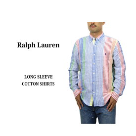 ポロ ラルフローレン リネン ボタンダウン 長袖シャツ ストライプ クラシックフィット POLO Ralph Lauren Men's "CLASSIC FIT" Stripe Linen B.D.Shirts US