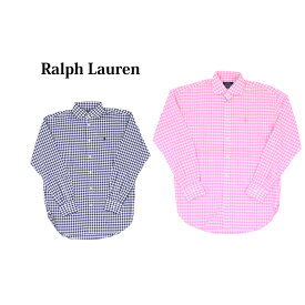 ポロ ラルフローレン レディース ボーイフレンドフィット ギンガムチェック ワイドカラー ポプリン 長袖シャツ ブラウス POLO Ralph Lauren Women's "BOYFRIEND FIT" Gingham L/S Shirt US (DPF)
