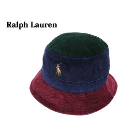 ポロ ラルフローレン ポニー刺繍 パネル切替 コーデュロイ バケット ハット Polo Ralph Lauren Panelled Corduroy Pony Bucket Hat US