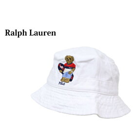 ポロ ラルフローレン ポロベアー刺繍 コットン バケット ハット POLO Ralph Lauren POLO BEAR Bucket Hat US(WHITE/SURFBOARD)