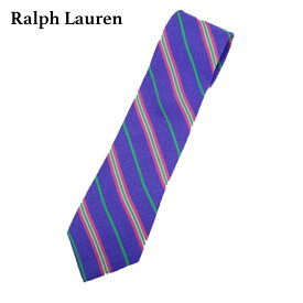 ポロ ラルフローレン リネン ネクタイ レジメンタル ストライプ POLO by Ralph Lauren Linen Striped Necktie (BLUE) US