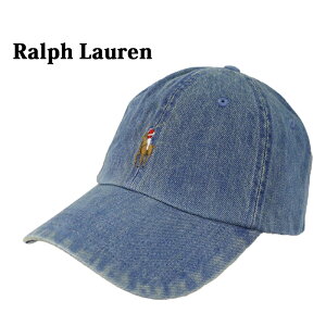 �|�� �����t���[���� �f�j�� �L���b�v �����|�C���g �V�O�l�`���[�|�j�[ �n�b�g Polo Ralph Lauren Denim Pony Baseball Cap US (UPS)