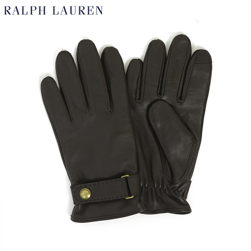 おトク スマホやタブレットのタッチパネルに対応 レザー手袋 ポロ ラルフローレン シンサレート タッチパネル対応のレザーグローブ 手袋 POLO BROWN アイテム勢ぞろい Ralph Glove CIRCUIT The Touch Leather Lauren