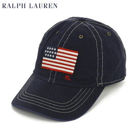ポロ ラルフローレン アメリカ国旗 キャップ ハット ポニー刺繍 (NAVY) Polo by Ralph Lauren USA FLAG Baseball Cap US (UPS)