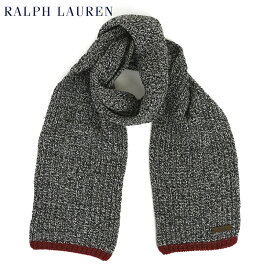 POLO Ralph Lauren Wool Rag Scarf (BLACK/WHT) ラルフローレン ダブルフェイスのウール混紡 スカーフ マフラー