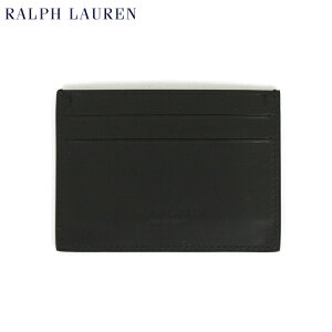 �|�� �����t���[���� ���U�[ �J�[�h�P�[�X ���zPOLO Ralph Lauren Leather Card Case (BLACK) (UPS)
