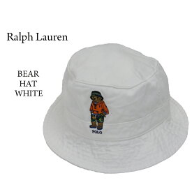 ポロ ラルフローレン ポロベアー刺繍 コットン バケット ハット Polo by Ralph Lauren POLO BEAR Bucket Hat US(WHITE/F.SHORTS)