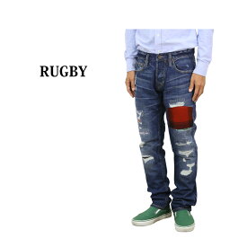 RUGBY ラグビー メンズ ダメージ リペア スリム デニムパンツ RUGBY Men's Damage Repair Slim Jeans US