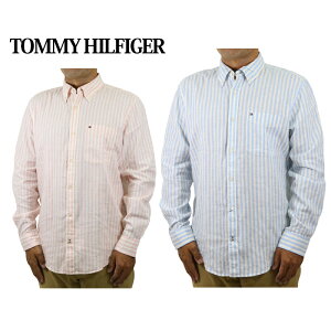 g~[qtBK[ Y M[tBbg XgCv l/Rbg {^_E Vc TOMMY HILFIGER Men's "REGULAR FIT" L/S Stripe Linen/Cotton B.D. Shirts US