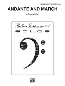 楽譜 【取寄品】【取寄時、納期1週間〜10日】輸入 トロンボーンソロ アンダンテとマーチ (Trombone & Piano) Andante and March /Andrew C. Fox