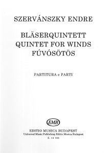 y yizy񎞁A[1Tԁ`10zA ؊ǃATu ؊ǌ܏dt 1 Wind Quintet No. 1 /Endre SzervanszkyyEȊOz