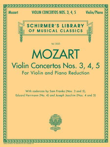 y yizy񎞁A[1Tԁ`10zA oCI\ @CIt 3ԁA4ԁA5 Violin Concertos Nos. 3 4 5 (Violin & Piano) /Wolfgang Amadeus MozartyEȊOz