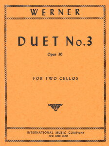 y yizy񎞁A[1Tԁ`10zA `FATu dt 3 OpD 30 iXRAj Duet No. 3 Opus 30 (Cello Duet) /Josef Wernery[ւȈꍇz