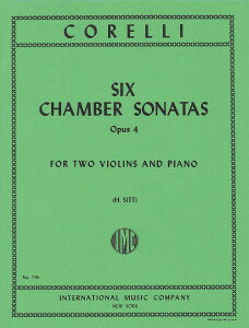 楽譜 【取寄品】【取寄時、納期1週間〜10日】輸入 バイオリンアンサンブル 6つの室内楽風ソナタ Op. 4 6 Chamber Sonatas Opus 4 (Violin Duet & Piano) /Arcangelo Corelli【沖縄・離島以外送料無料】