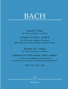 y yizy񎞁A[1Tԁ`10zA t[g\ 3̃\i^ BWV 1033 1031 1020 iFlute  Pianoj Sonate C Major / Sonatas Eb Major and G minor /Johann Sebastian BachyEȊOz