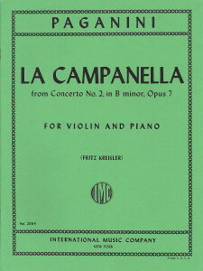 �y�� �y���i�z�y��񎞁A�[��1�T�ԁ`10���z�A�� �o�C�I�����\�� ���E�J���p�l���i���j �iViolin �� Piano�j La Campanella (Concerto No. 2 Op. 7) /Niccolo Paganini�y���[���ւ�I���̏ꍇ���������z