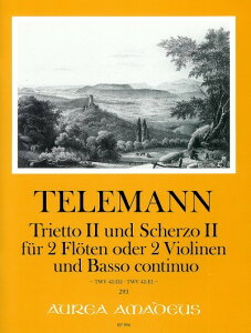 �y�� �y���i�z�y��񎞁A�[��1�T�ԁ`10���z�A�� �t���[�g�A���T���u�� �g���G�b�g ��2�� �� �X�P���c�H ��2�� �i2FL�i2VN�j �� PF�j Trietto II TWV 42:D2 and Scherzo II TWV 42:E1 /Georg Philipp Telemann�y����
