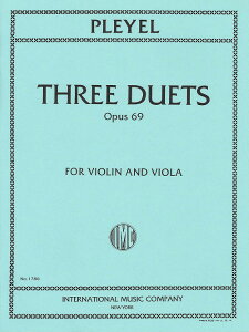 y yizy񎞁A[1Tԁ`10zA yATu 3̓dt OpD 69iXRAj 3 Duets Opus 69 (Violin & Viola) /Ignaz Josef PleyelyEȊOz