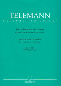 y yizy񎞁A[1Tԁ`10zA t[gATu 6̃Jm\i^ Op 5 TWV 40F118|123 1iFlute Duet^XRAj Six Canonic Sonatas Op. 5 TWV 40:118120 Vol. 1 /Gey[ւ