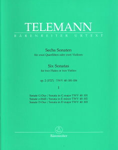 y yizy񎞁A[1Tԁ`10zA t[gATu 6̃\i^ OpD 2 TWV 40F101^104^102 1 iXRAj 6 Sonatas Op 2 TWV 40 Vol 1 (Flute or Violin Duet) /Georg Philipp TeyE