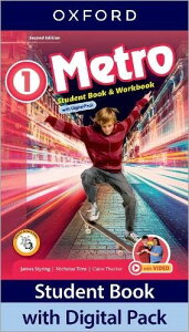 yizy񎞁A[1`3TԁzMetro 2/E Level 1 Student Book and Workbook with Digital Packy[ւȈꍇz