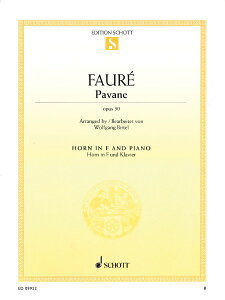 �y�� �y���i�z�y��񎞁A�[��1�T�ԁ`10���z�A�� �z�����\�� �p���@�[�k Op�D 50 Pavane Op. 50 (Horn & Piano) /Gabriel Faure