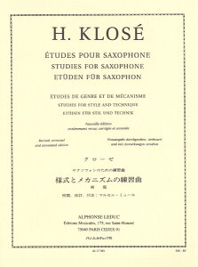 y yizy񎞁A[1Tԁ`10zA TbNX\ lƃJjŶ߂̗K iSaxophonej Etudes de Genre et de Mecanisme /Hyacinthe KloseyEȊOz