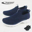 スニーカー レディース 軽量 軽い スリッポン ニット メッシュ 蒸れにくい 介護士 ヘルパー ブラック 黒 BEAR SURF ベアサーフ ウォーキング ジョギング 作業靴 女性 婦人 母の日 mzbs1059