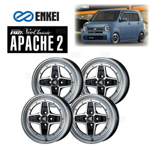 ENKEI GPC APACHE2 (M/BK }VjOubN) 5.0J x 15C` +45 PCD100 4 4{Zbg (APACHE2-A001-MBK-4S