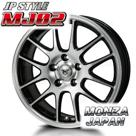 MONZA モンツァ JP STYLE MJ02 (4本セット) 6.5J x 16 インセット+38 PCD114.3 5穴 ブラックメタリック/ポリッシュ (MJ02-651638-114-4S