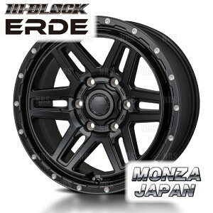 MONZA モンツァ HI-BLOCK ERDE エルデ (2本セット) 5.5J x 16 インセット+22 PCD139.7 5穴 サテンブラック/ミーリング (ERDE-551622-2S