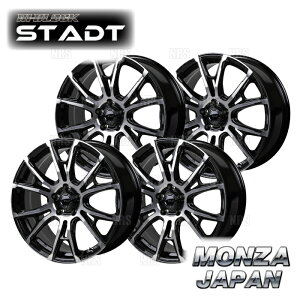 MONZA �����c�@ HI-BLOCK STADT (4�{�Z�b�g) 7.5J x 18 �C���Z�b�g+48 PCD114.3 5�� �u���b�N/�|���b�V�� (STADT-751848-BP-4S
