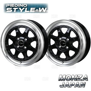 MONZA �����c�@ PIEDINO STYLE-W (2�{�Z�b�g) 4.5J x 15 �C���Z�b�g+45 PCD100 4�� �f�B�X�N�u���b�N/�����|���b�V�� (PIEDINOW-451545-2S