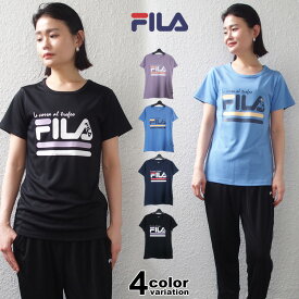 【フィラ Tシャツ レディース】 FILA 半袖 Tシャツ メッシュ グラフィック Tシャツ フィラ FILA レディース レディス スポーツウェア ランニング ジョギング ジム フィットネス 吸水速乾 UV対策 吸汗 ドライ フィット [FL6726] 【あす楽対応】 【メール便対応】