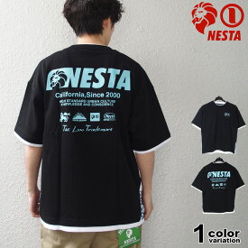 ネスタブランド NESTA BRAND Tシャツ 半袖 ネスタ Tシャツ メンズ ドロップショルダー フェイクレイヤード ミント T 242NB1005B (nesta brand tシャツ トップス ネスタ 2XL 3XL) 【メール便対応】