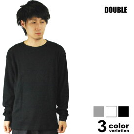 DOUBLE(ダブル）長袖サーマルTシャツ(3色)[double-newthermallong-]【カジュアル/メンズ/ストリート/ファッション/ダンス/衣装/ヒップホップ/プレーン/大きいサイズ/無地/格安/2011年秋冬物新作】【あす楽対応】