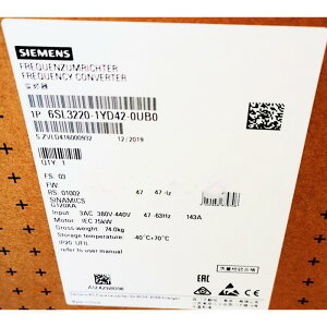�y�V�i�����������z��SIEMENS �V�[�����X �C���o�[�^ 6SL3220-1YD42-0UB0 G120XA 440V 75kW�y6�����ۏ؁z