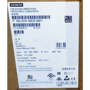 �y�V�i�����������zSIEMENS �V�[�����X �C���o�[�^ 6SL3210-1KE27-0AF1 G120C 480V 37KW�y6�����ۏ؁z