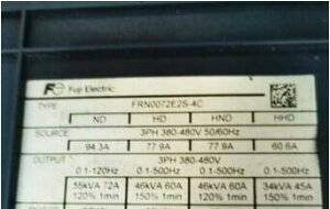 �y�V�i�����������zFUJI �x�m�d�@ FRN0072E2S-4C 37KW 380V �p�C���o�[�^�y6�����ۏ؁z