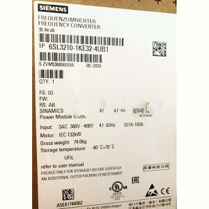 yVi KiszSIEMENS V[X Co[^ 6SL3210-1KE32-4UB1 G120C 480V 132kWy6ۏ؁z