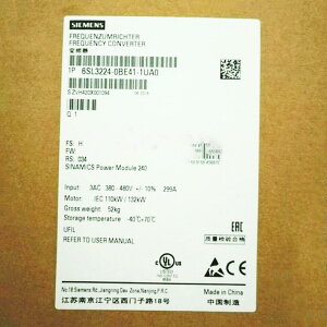 yVi KiszSIEMENS V[X Co[^ 6SL3224-0BE41-1UA0 PM240 480V 110kW/132kWy6ۏ؁z